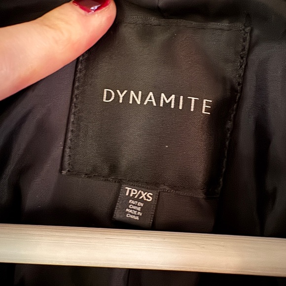 Dynamite Sleek Black Trench Coat - Picture 3 of 5